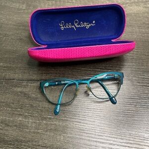 Lilly Pulitzer prescription glasses, and matching case